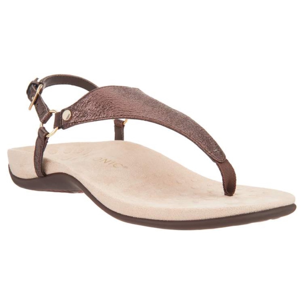 Vionic Kirra Backstrap Sandal Metallic Bronze 9